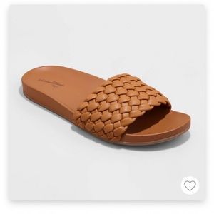 Women's Polly Woven Slide Sandals - Universal Thread Cognac Size 6